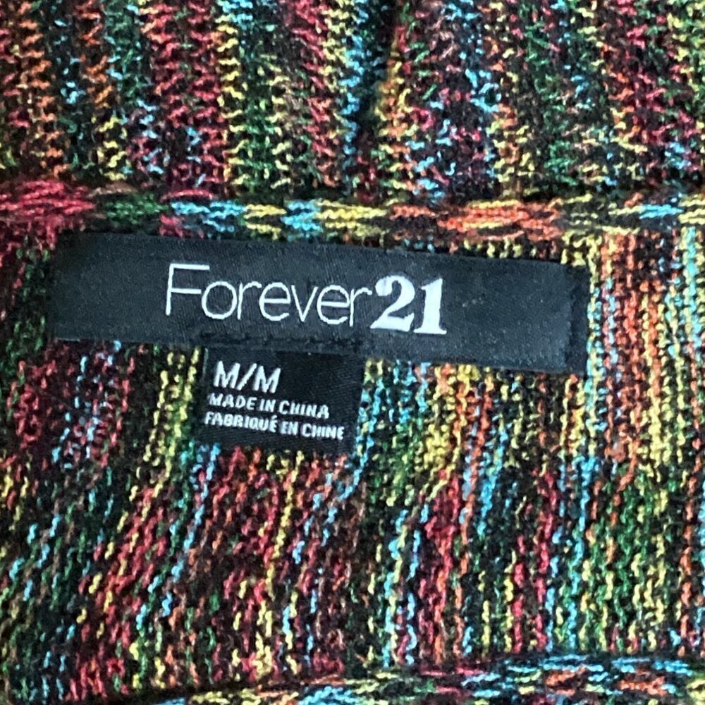 Forever 21 Multicolor Dolman Sleeve Knit‎ Top Sz M #228i - Picture 8 of 9